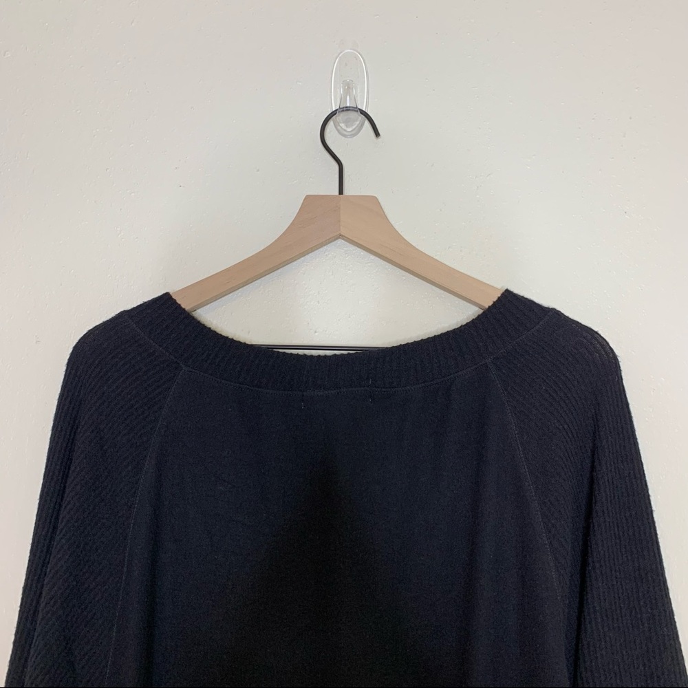 NWT Treasure & Bond Black Ribbed Knit Long Raglan Sleeve Top Small - Picture 7 of 12